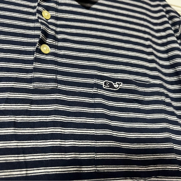 Vineyard Vines Edgartown Polo Striped Blue and White Size XL Preppy Nautical - Picture 3 of 5